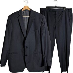 Calvin Klein Slim Fit Wool 2 Piece Suit Men's 44L 38x32 Black Sport Coat Blazer